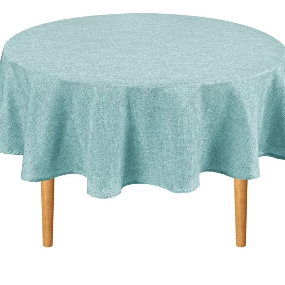 Round 40 Inch Chic Aqua Tablecloth for Dining Table